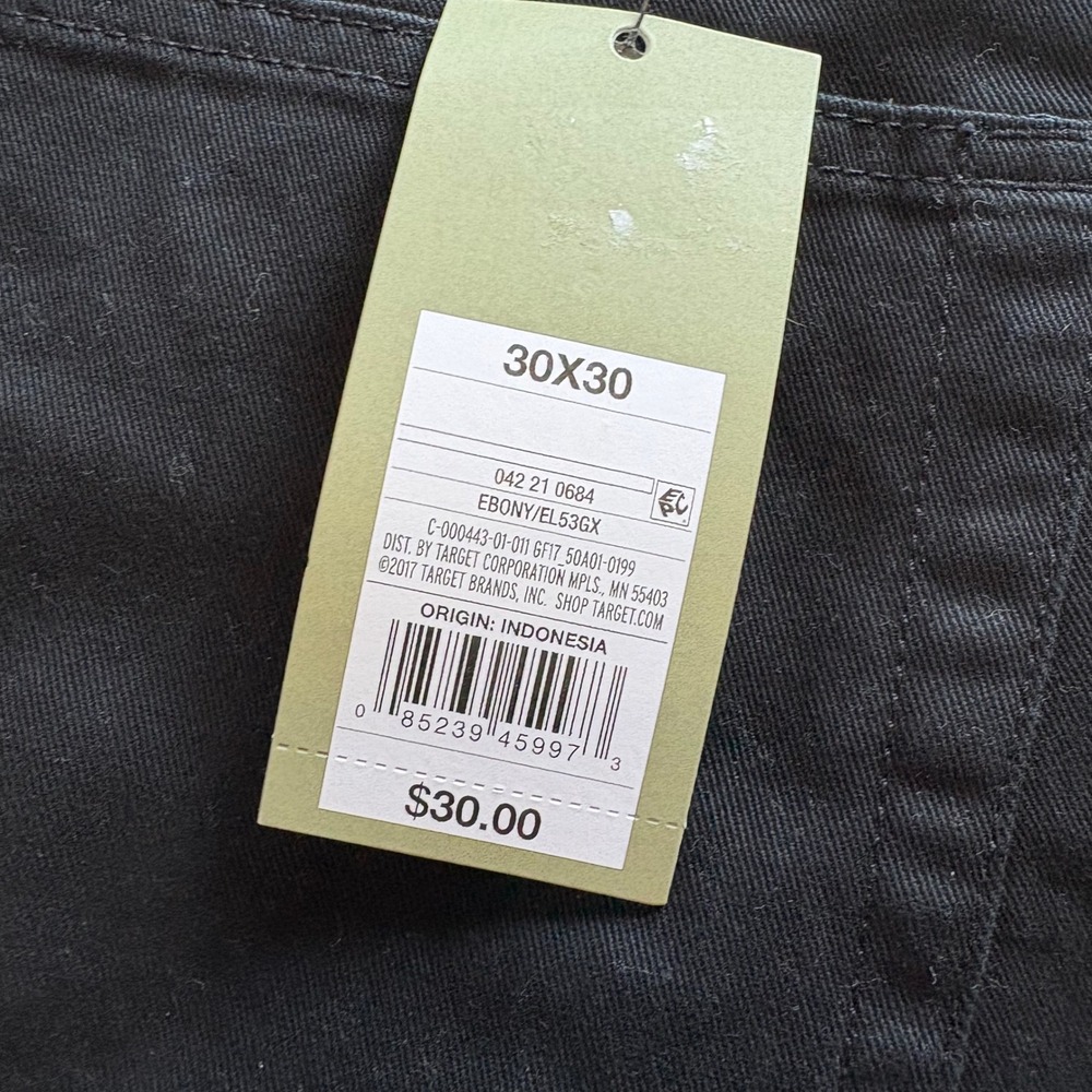 Goodfellow & Co Men's 30x30 Ebony Black Slim Fit Pants Casual Stretch - Picture 4 of 9